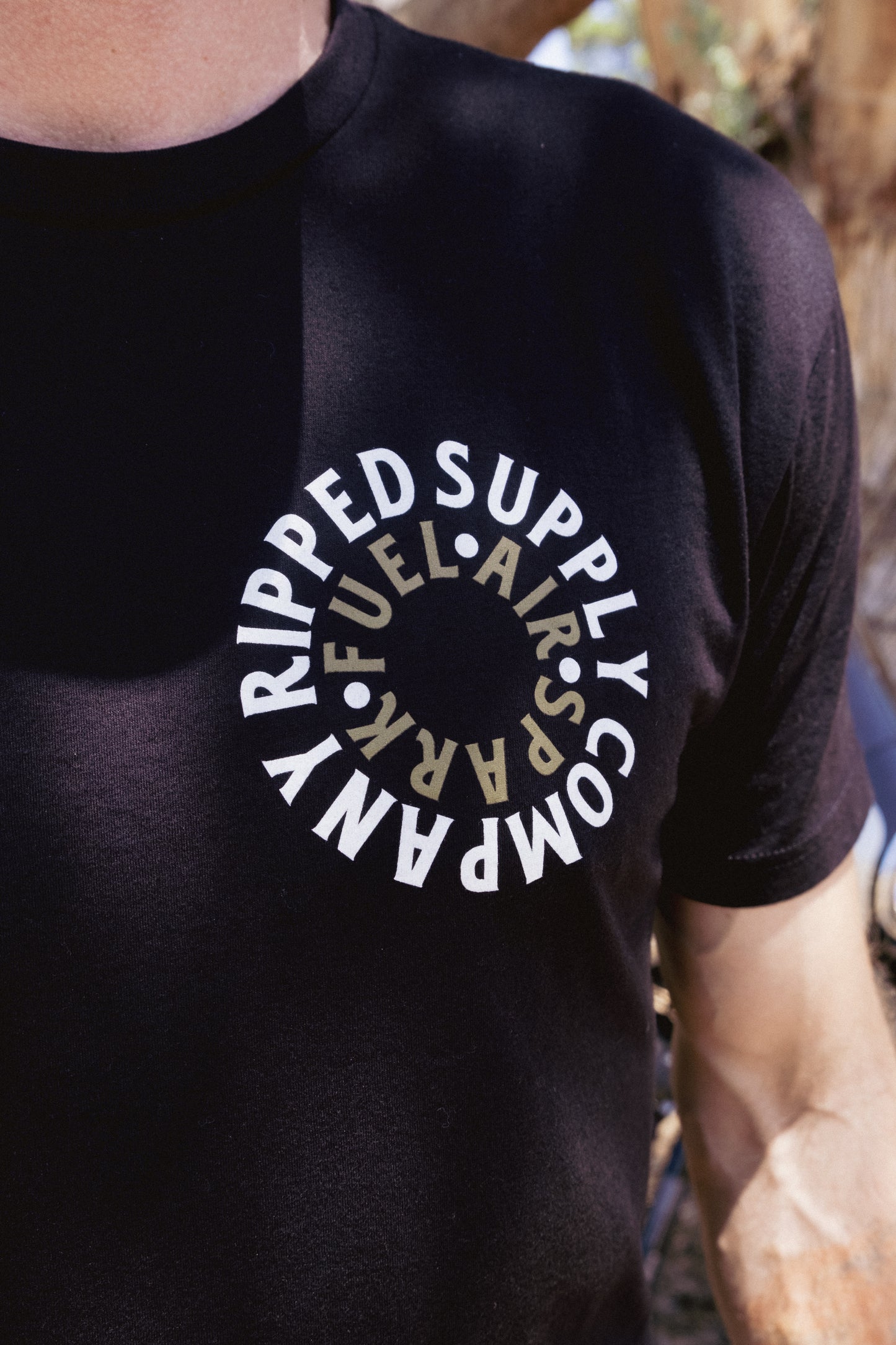 Fuel. Air. Spark." Premium Moto Tee – Black